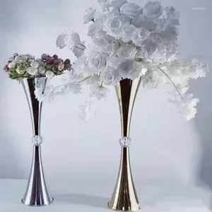 Candelabros de 60 cm a 100 cm de altura) Florero de plata de acero inoxidable Centro de mesa Soporte de bola Decoración Golden Ta