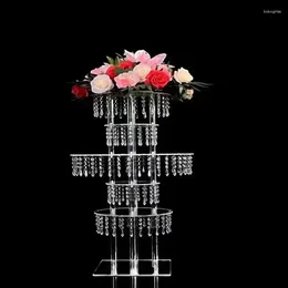 Candelabros de 60 cm a 120 cm de altura) Ración para eventos de boda Soporte de cristal acrílico Adornos de mesa Centro de mesa de boda Flor