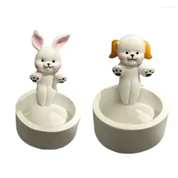 Bougeoirs 652F porte-lapin de dessin animé résine chien aromathérapie chandeliers pattes chauffantes support cadeau pour amoureux décors