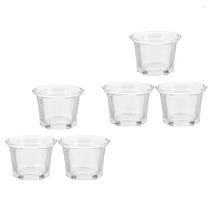 Bougeoirs 6pcs pot en verre transparent porte-conteneur de cire transparent peut