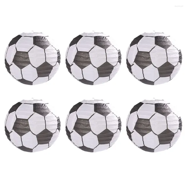 Bougeoirs 6 Pcs Football Sport Papier Lanterne Celling Suspendus Décoration Japonaise Pour La Maison Bar Football Fan Europe Coupe Anniversaire