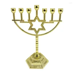 Partes de velas 7 Boldista 12 tribus menorah Candelera judía Stand Hexagonal Stand Ornament Decoración del hogar