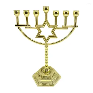 Candlers 7 Branch Holder 12 tribus Menorah Jewisk Candlestick Hexagonal Star Stand Ornement Ornement Home Decor
