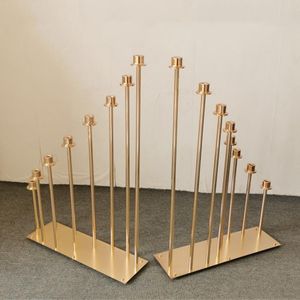 Candle Houders 8 Heads Candelabra Metal Acryl Bruiloft Tafel Centerpieces Houder Candelabrum voor Party Home Decor Senyu479