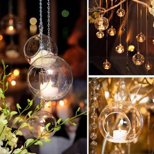 Candle Holders 8Pcs 1012cm Glass Holder Hanging Tealight 681012cm Globes Terrarium Wedding stick Vase Home Bar Decor 230420