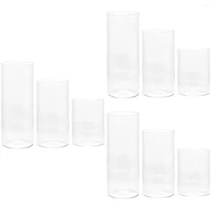 Bandlers 9 PCS Glass Cup Clear Household Shades Gendles Pilier Couvre-cylindres Couvre-cylindres