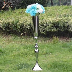 Bougenders 90 cm de hauteur Silver Metal Pilier Stand Centres de mariage