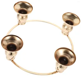 Bougeoirs de l'avent, anneaux de noël, accessoires de couronne, support d'ornement de noël, accessoire plateau conique en fer forgé