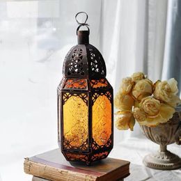 Kaarsenhouders esthetische hangende lantaarn vintage noordse houder lantaarns retro kaarsen rek ijzer trouwhuis decoratie kandelaar
