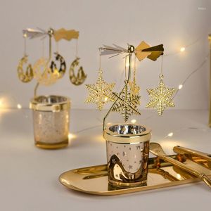 Portacandele Candeliere rotante ad aria Lanterna girevole romantica Decorazione Regalo a sorpresa di compleanno Cena a lume di candela Prop