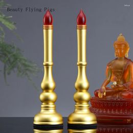 Candle Holders Alloy Simuleerde Candlestick Holder Boeddhistische Tempel Offersvoorraden Chinese stijl Bid voor Ausviousness Feng Shui