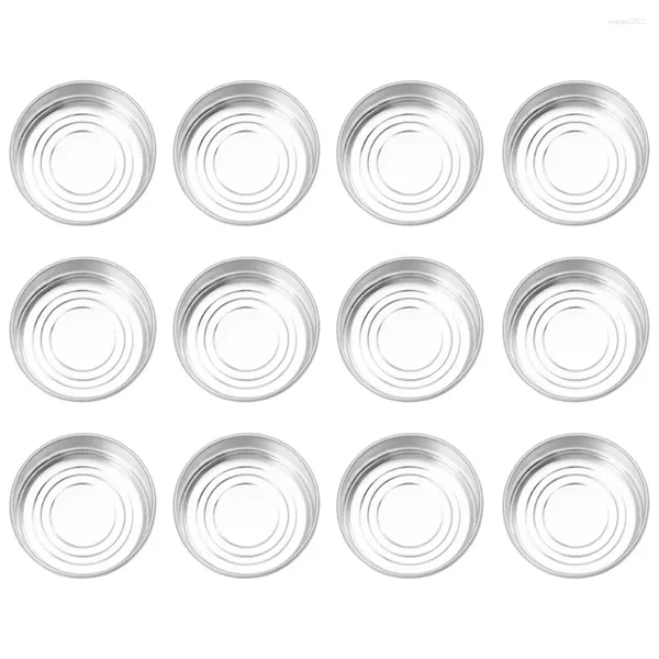 Bougeoirs en aluminium pour bougies chauffe-plat, étui vide: 50 pièces, support rond en métal, chandelier de mariage en étain pour bougies chauffe-plat