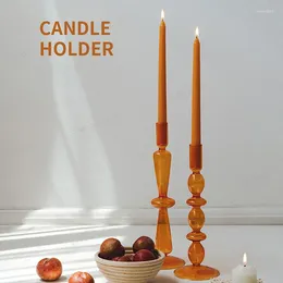 Kandelaars American Creative Glass Candlestick Ornamenten Holder Huwelijk Romantische kaarslicht Dinner sfeer Home Decoratie Props