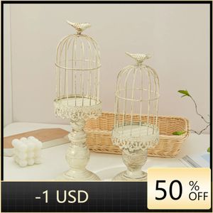 Bougeoirs Américain Vintage Oiseau Cage Bougeoir Table De Mariage Décoration Accessoires Créatifs Décoration De Mariage En Métal Fer Bougeoir 231208