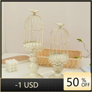 Bougeoirs américain Vintage oiseau Cage support mariage Table décoration accessoires créatif métal fer