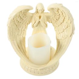 Titulares de vela anjo castiçal asas titular o anel decorar resina orando modelo artesanato tealights
