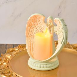 Kandelaars engel houder retro hars ornamenten thuisdecor Desktop decoratie accessoires middelpunt kandelaar standbeeld