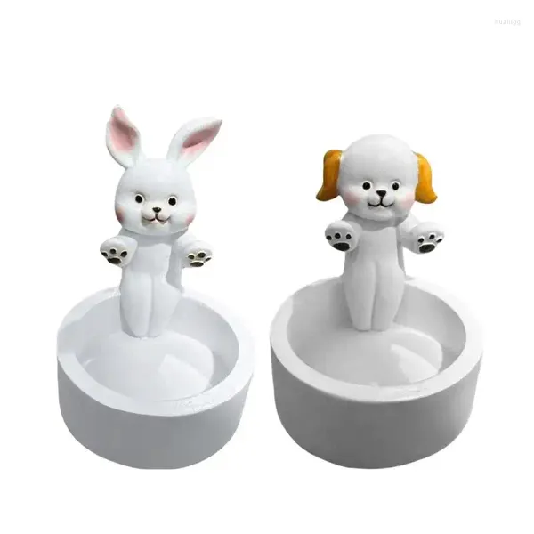 Candelabros Soporte para animales Lindos animales 3D Resina Tealight Linterna Soporte de yeso perfumado