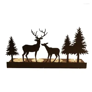 Bougendrs Animal Solder Solder Black Metal Rendeer Decor Fit Fit 1,57 pouces TEA LUMIN