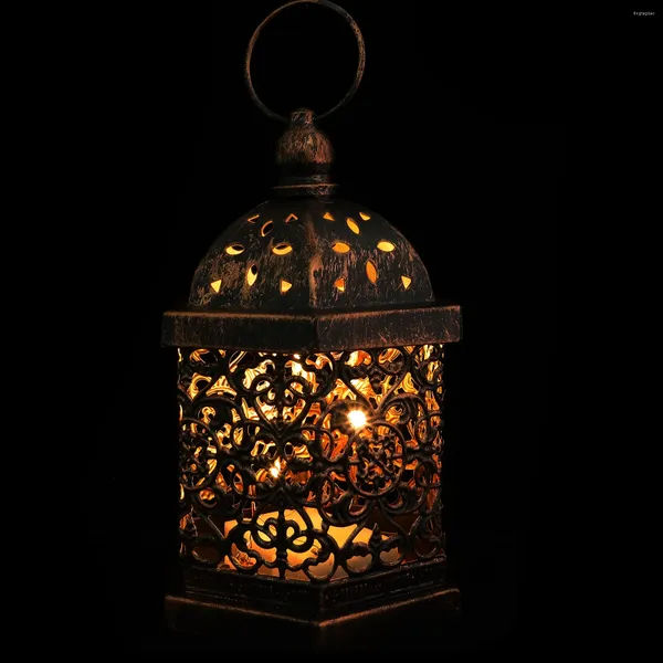 Candelabros Antiguos Linterna Decoración Velas De Mano Lámpara De Estilo Vintage Mesa Marruecos Decorativo Alto Brillo Sin Llama