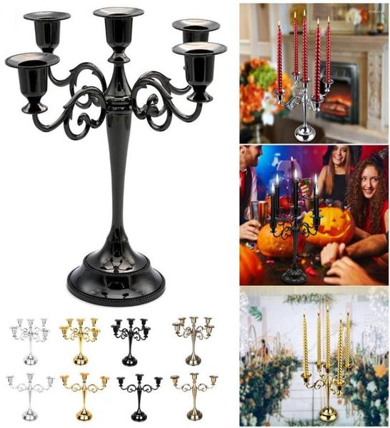 Bougeoirs Antique Retro Holder European Vintage Metal Cande-chandeliers Gold Candelabra Candelabra Table Centre pour Taper6043337