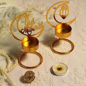 Candlers de style arabe en métal doré porte-art décoratif artisanat accessoire pour le festival à domicile décoration de fête de mariage