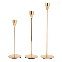 Kandelhouders AT69 -3PCS/Set Chinese stijl Metal Simple Golden Wedding Decoration Bar Party Living Room Decor Home