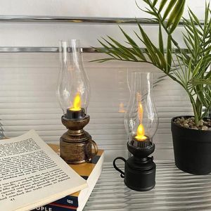 Boteros de velas atractivos LED de bajo consumo de 80s Design Retro Night Light Safe Long Long Dure Electronic Kerosene Lamp para restaurante