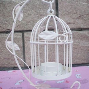 Bougeoirs B0KB Romantique Européen De Mariage Cage À Oiseaux En Fer Forgé Chandelier Lanterne Lampe Décor Pour Le Dîner À La Maison