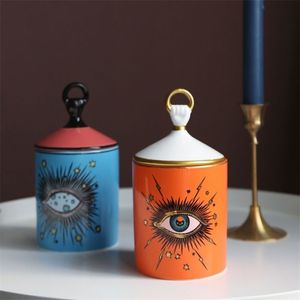 Bougeoirs Big Eye Jar Starry Sky Porte-encens avec couvercle à la main Aromatherapy Handmade abra Home Decoration 220830
