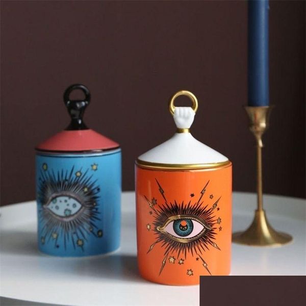 Bougeoirs Big Eye Jar Starry Sky Porte-encens avec couvercle à la main Aromathérapie À la main Abra Décoration de la maison 220830 Drop Delivery Ga Dhnbs