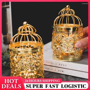 Bougeoirs cage à oiseaux chandelier ornements style européen décoration de la maison Portable de haute qualité