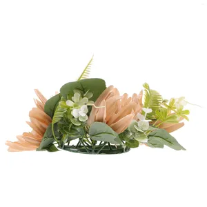 Candlers Boho décor anneaux de mariage Bougies de pilier décorer les tableaux de table de fleur de couronne