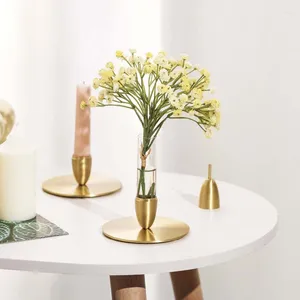 Candlers Brass Nordic Golden Holder Living Room Vase Wedding Geometric Dining Table Bougie Decoration Decor