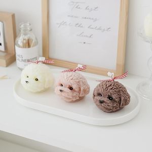 Kandelhouders Brown Teddy Head Handmade Birthday Romantic Soybean Po Props Home Decoration Lovely Ornamens