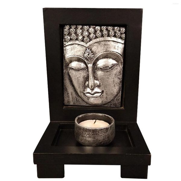 Candlers Buddha Face Yoga Resin Office Home Decor Habit Holder Gift Sculpture Ornement salon pour la table de table