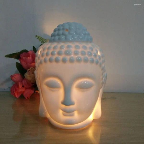 Partes de velas Buda Buda Aromático Aceite de aceite Lámpara de cerámica Aroma Horno Decoración del hogar Incienso