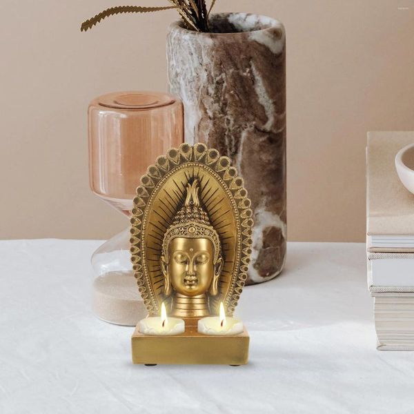 Candlers Buddha Holder Butter lampe statue Resin Candlestick Resin For Desk Tea Light Decor Decor