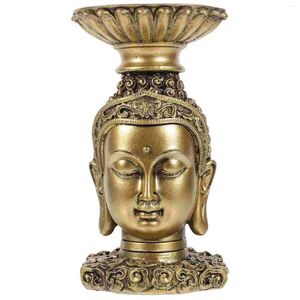 Bougeoirs Statue de Bouddha/Dieu Chandelier Décor Figurine de Méditation Support de Lampe en Résine
