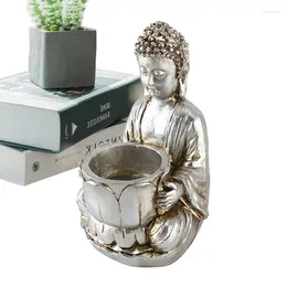 Bougeoirs Bouddha Doalight Holder Statue Resin Figurine Zen Tea Light Durable pour le salon