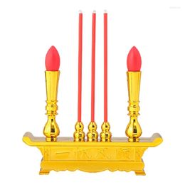 Candelabros budista Altar eléctrico LED Buda Luz con batería Simulación Quemador de incienso Año chino Fiesta de vacaciones