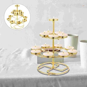 Candelabros de mantequilla, Base decorativa, candelabro de Metal, soporte de luz cónico, decoraciones de baño de aleación cónica