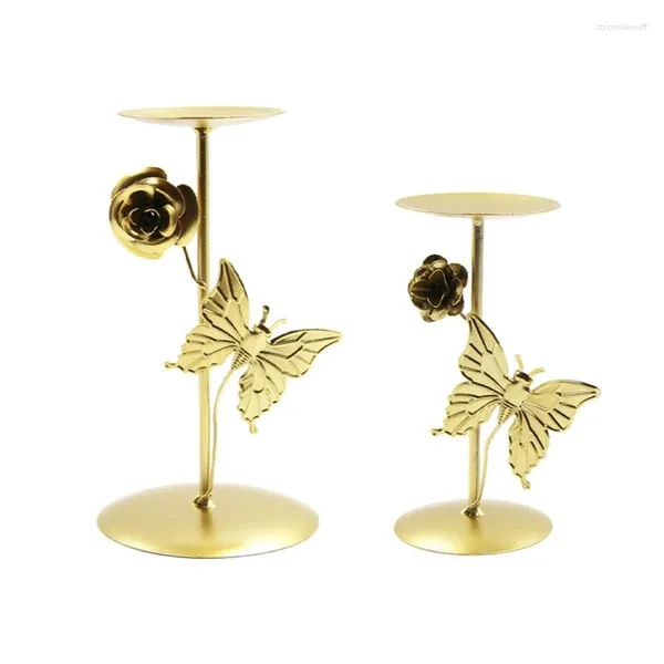 Bougeoirs porte-papillon chandelier en fer ornements de bureau support de mariage