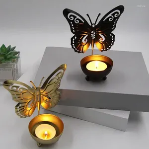 Candlers Butterfly Fer Candlestick for Wedding Birthday Thème Party Table Centres de décoration de décor