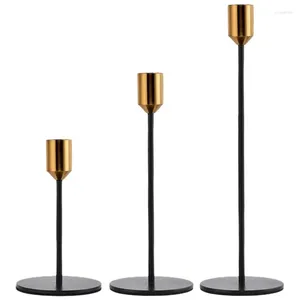 Soportes de velas -Soporte de candelabros de 3 puntos de decoración moderna para las velas cónicas se ajusta a 3/4 pulgadas de grosor
