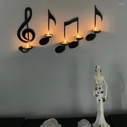 Soportes de velas Soporte de velas Rack exquisito decorativo ecológico Gran nota musical Nota de la llave de la llave de la luz del té