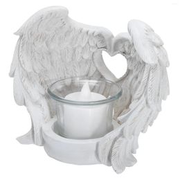 Candle Holders Candles Angel Battery Wings Operated Holder Taper Flameless Decor Flickering Fake Wall Powered Light Memorial Tea Led
