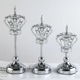 Partes de velas candelabros 1 PC Crown Crown Crystal Boda de bodas Adornos de metal de hogar