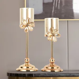 Candlers Porte-creux de chandelier Candelabro Candlelabro Aesthetic Gold Dining Table décor Velas Luxury Home XF40XP