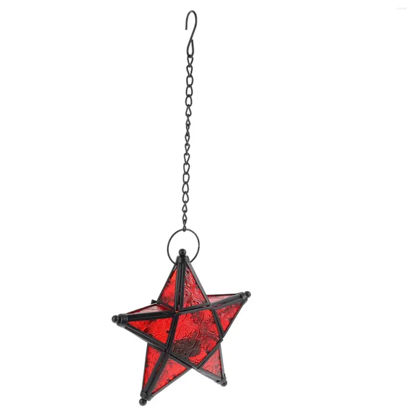 Candlers Bandlestick Christmas Ornaments étoiles Bougeoir suspendu paroi intérieure Iron Delicate Stand Five-Point Wall